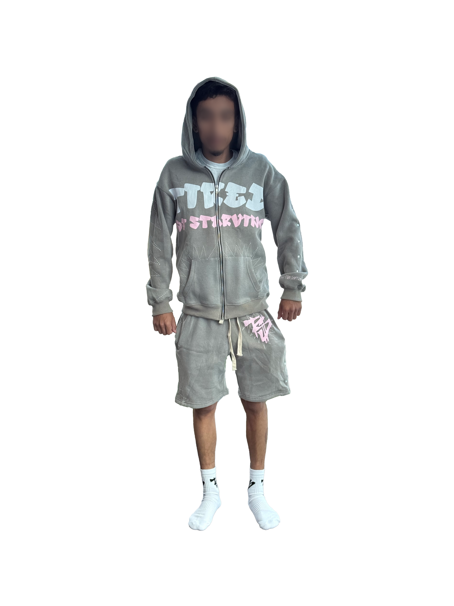 Tiredof$tarving "Hustle" set (pink/gray)