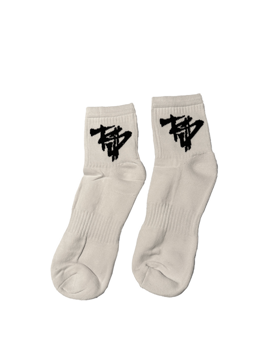 TiredOf$tarving "Logo" socks (white)