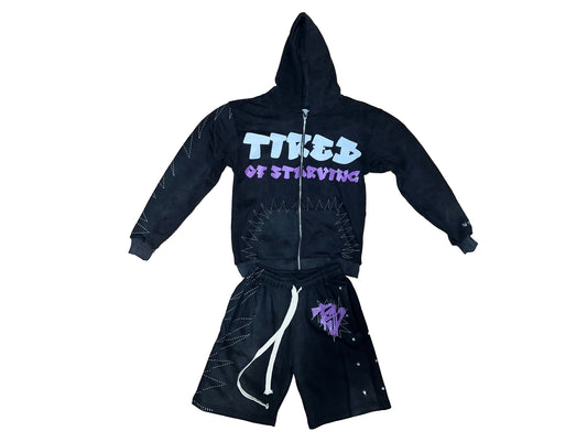 TiredOf$tarving "Hustle" set (black/purple)