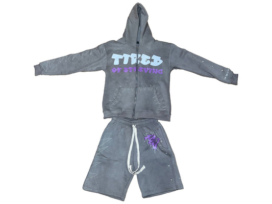 TiredOf$tarving "Hustle" set (gray/purple)